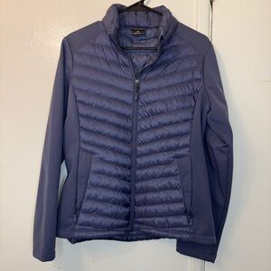 32 Degrees Women's Blue Mixed Media Puffer Jacket Size Medium